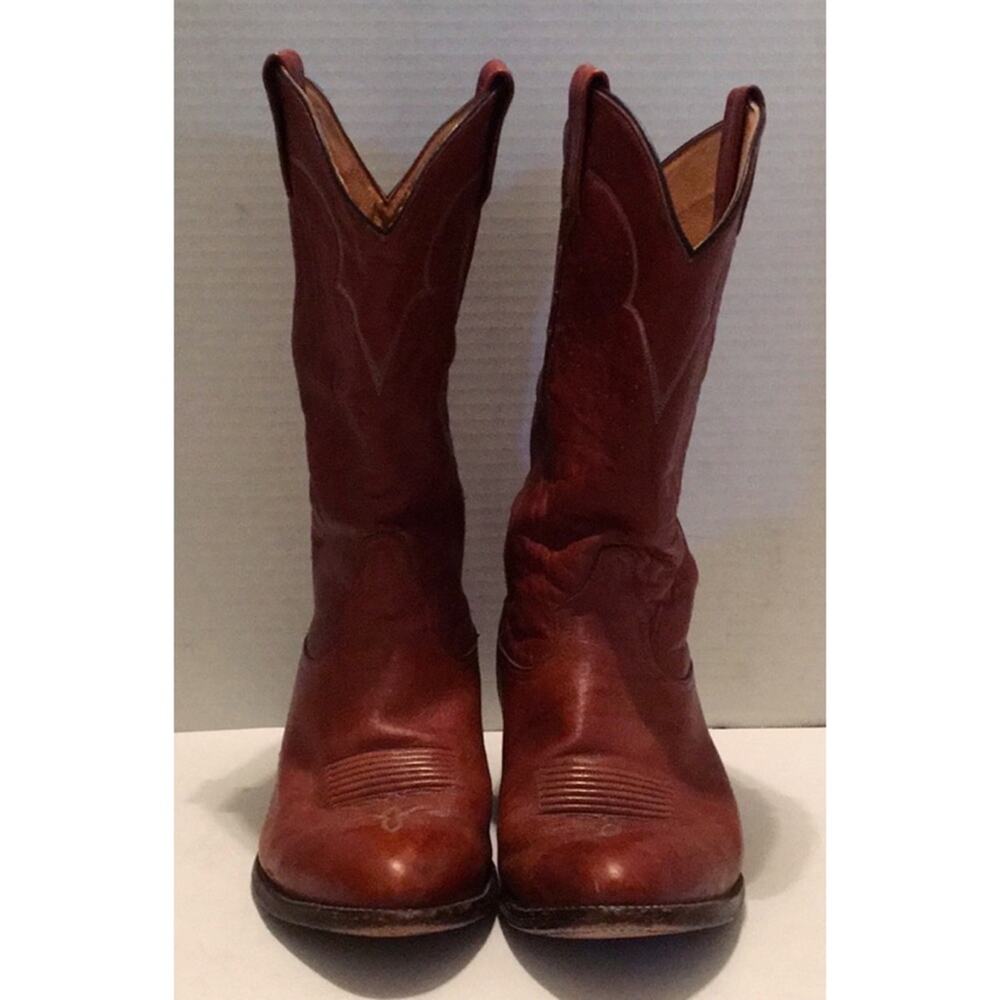 🪀TONY LAMA  COGNAC Leather COWBOY BOOT 9 1/2